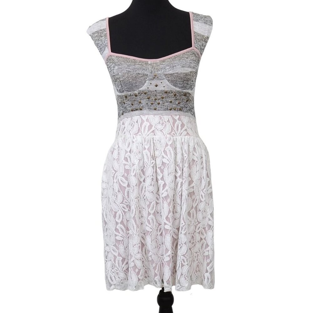 Anthropologie Scrapbook Lace Sundress Summer Knitted Dress Size M Feminine Beach
